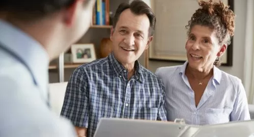 Couple discussing a topic