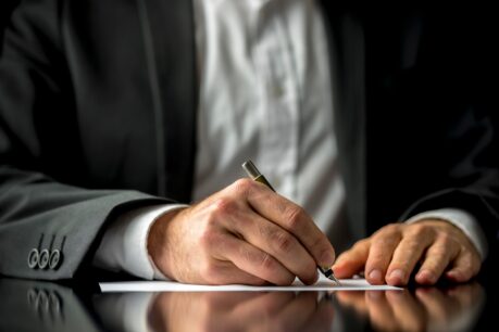 Writing on a piece of paper