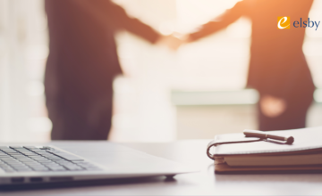 Shaking Hands in the background